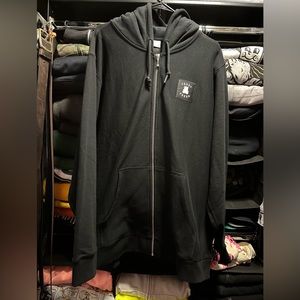 Black zip up Teddy Fresh hoodie